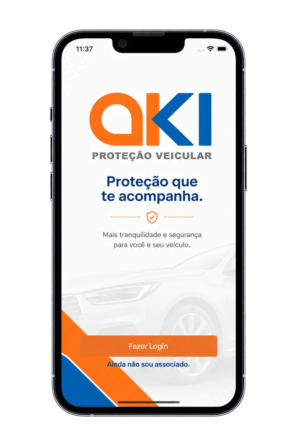 Tela de acesso do aplicativo Meu AKI